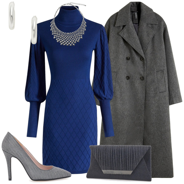 Outfit donna - Distinguersi con classe. Stile Casual chic per Cerimonia. Abbinamento con vestiti, cappotti, collane, orecchini, décolleté, pochette.