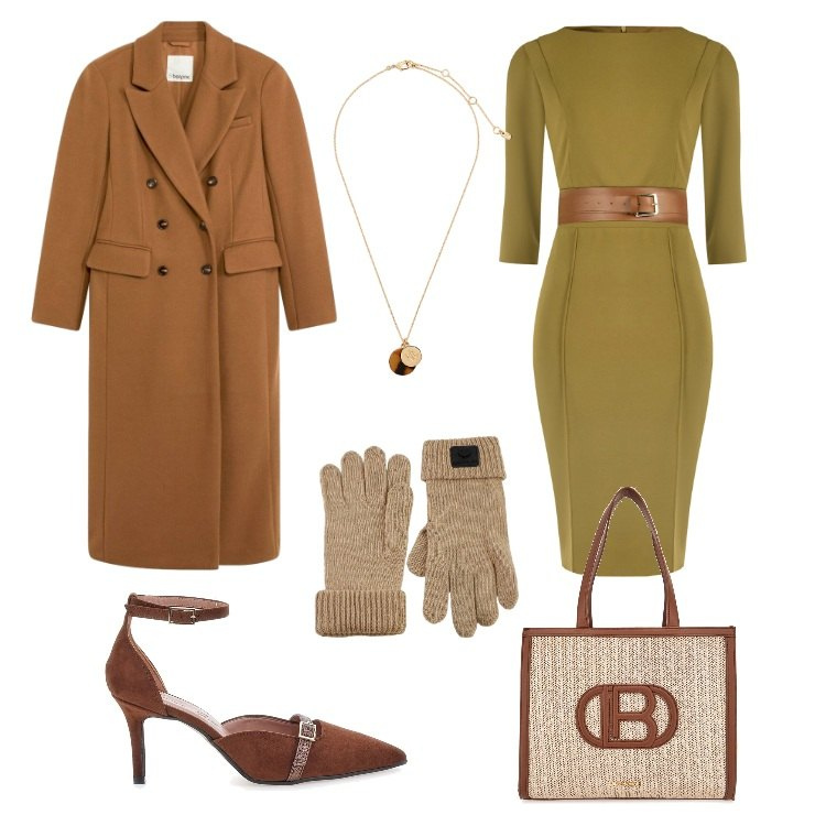 Outfit donna - Stile inconfondibile. Stile Bon Ton per Tutti i giorni. Abbinamento con cappotti, vestiti a tubino, collane, guanti, borse a spalla, décolleté.