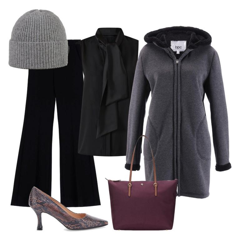 Outfit donna - Sporty chic in città. Stile Sporty chic per Tutti i giorni. Abbinamento con felpe, top, pantaloni, borse tote, berretti, décolleté.