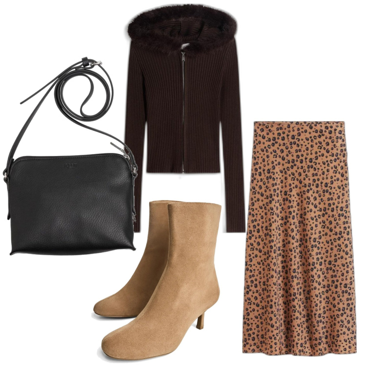 Outfit mujer - Urban style. Estilo Urban para Todos los días. Combinación con cárdigans, faldas, bolsos saco, botines.