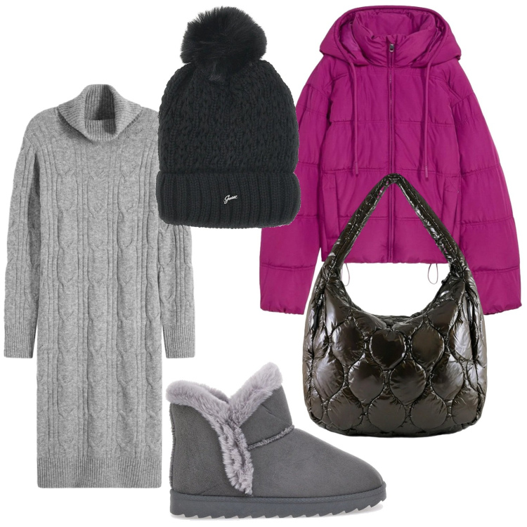 Outfit donna - Gli stivaletti caldi e alla moda. Stile Glamour per Tutti i giorni. Abbinamento con vestiti, giacche, borse tote, stivaletti, berretti.