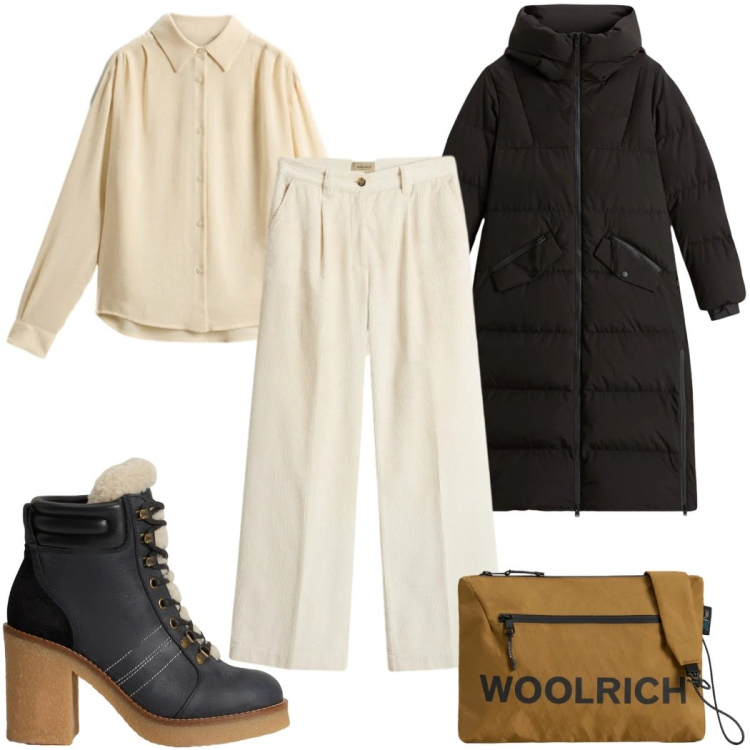 Outfit donna - Holiday Heritage : ti regalo il cappotto. Stile Trendy per Tutti i giorni. Abbinamento con stivaletti, borse a tracolla, pantaloni, camicie, piumini.