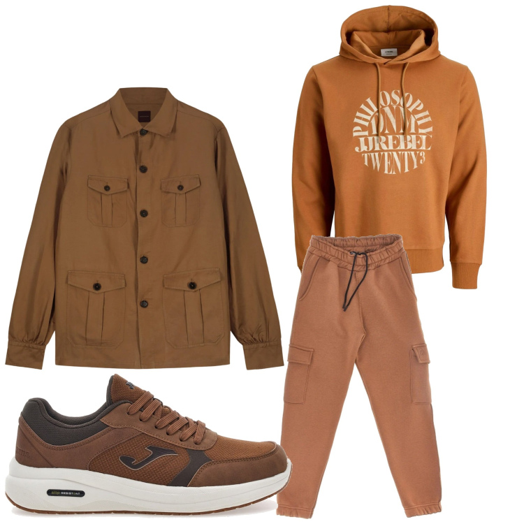 Outfit uomo - Shopping. Stile Casual per Tutti i giorni. Abbinamento con felpe con cappuccio, cappotti, sneakers, pantaloni cargo.