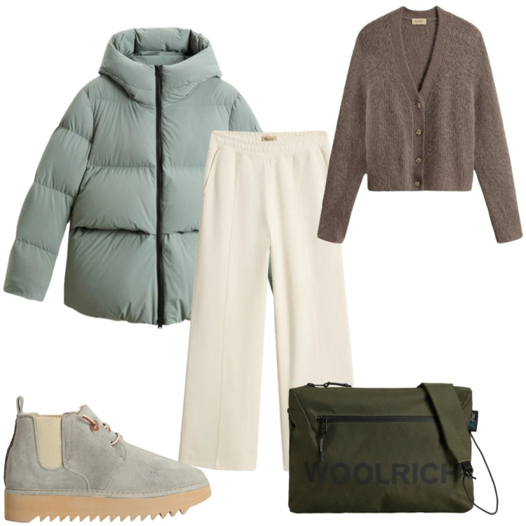 Outfit donna - Holiday Heritage : ti regalo il maglion. Stile Trendy per Tutti i giorni. Abbinamento con piumini, pantaloni, stivaletti, borse a tracolla, cardigans.