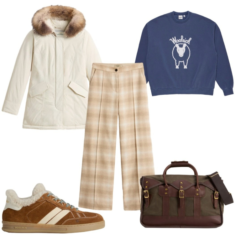 Outfit donna - Holiday Heritage: ti regalo il maglione. Stile Trendy per Tutti i giorni. Abbinamento con parka, felpe, pantaloni, sneakers, borse a tracolla.