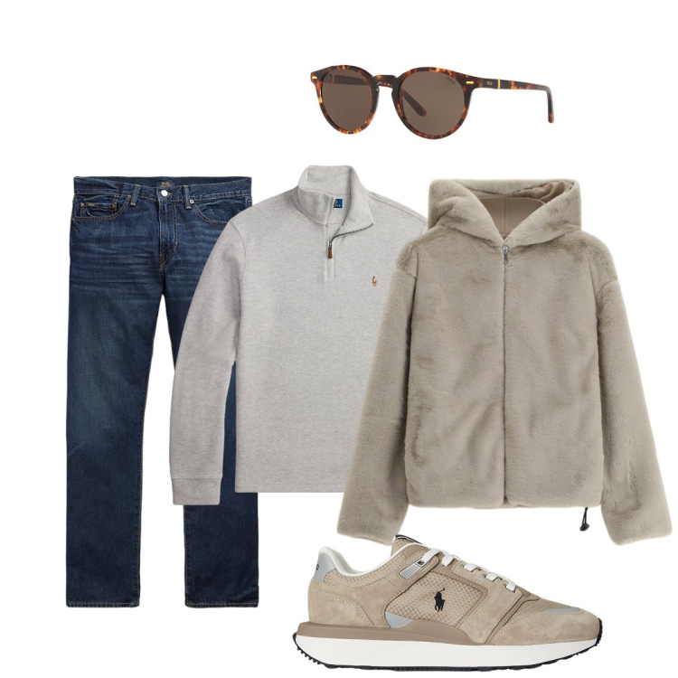 Outfit uomo - Il caldo bomber IMPERIAL. Stile Trendy per Tutti i giorni. Abbinamento con bomber, occhiali da sole, jeans dritti, pullovers, sneakers.