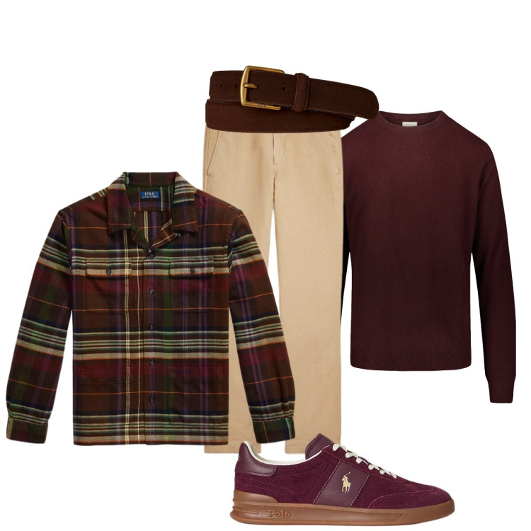 Outfit uomo - Stile Polo Ralph Lauren. Stile Trendy per Tutti i giorni. Abbinamento con pantaloni, cinture, sneakers, giacche, maglieria.