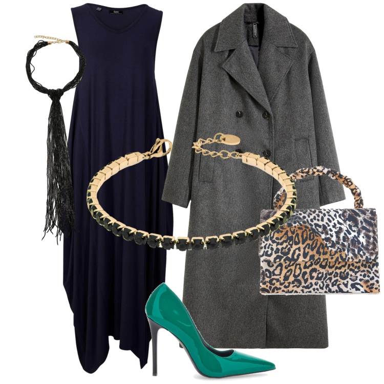 Outfit donna - La pump è verde. Stile Glamour per Serata fuori. Abbinamento con vestiti lunghi, cappotti, collane, braccialetti, décolleté, pochette.