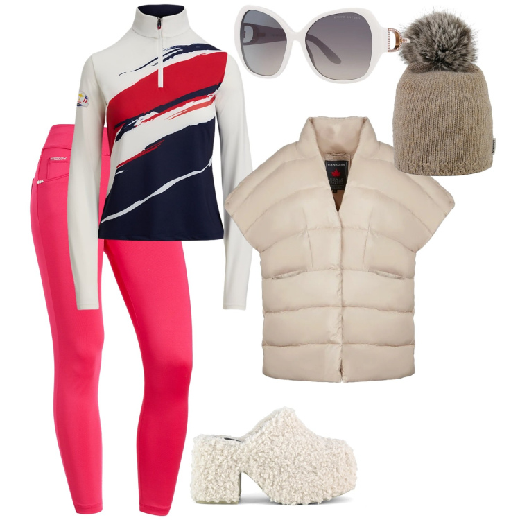 Outfit donna - In baita. per Tutti i giorni. Abbinamento con jeggings, pullovers, occhiali da sole, piumini, berretti, sabot.