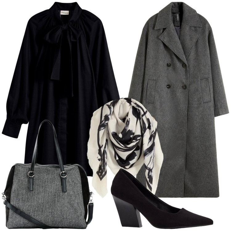 Outfit donna - Total look #2299599. Stile Romantica per Serata fuori. Abbinamento con vestiti, décolleté, foulard, cappotti, borse a mano.