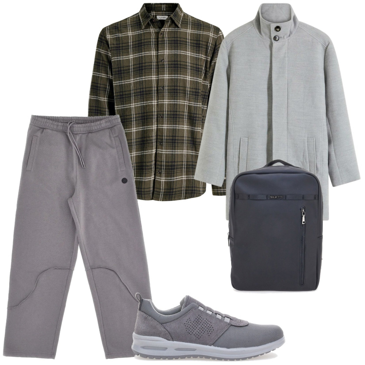 Outfit uomo - Buongiorno prof.. per Ufficio. Abbinamento con camicie, cappotti, scarpe stringate, pantaloni, borse sportive.