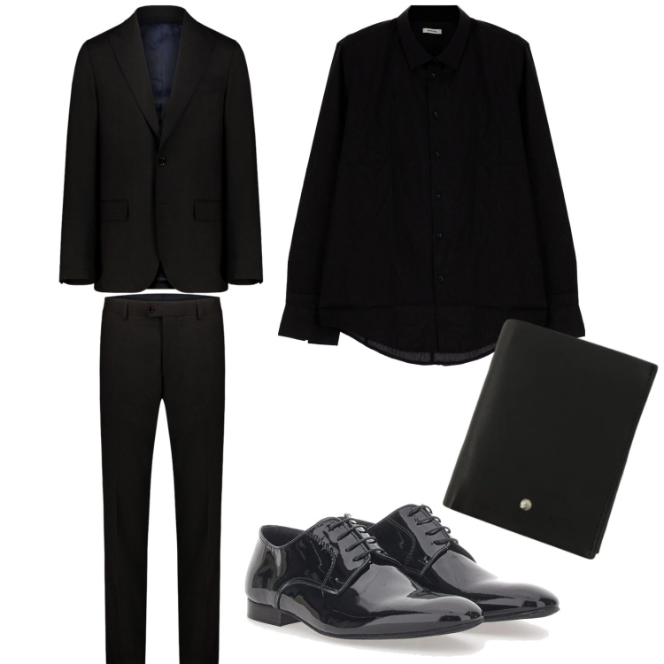 Outfit uomo - Total look #2299744. Stile Business/Elegante per Serata speciale. Abbinamento con camicie, portafogli, scarpe stringate, abiti.