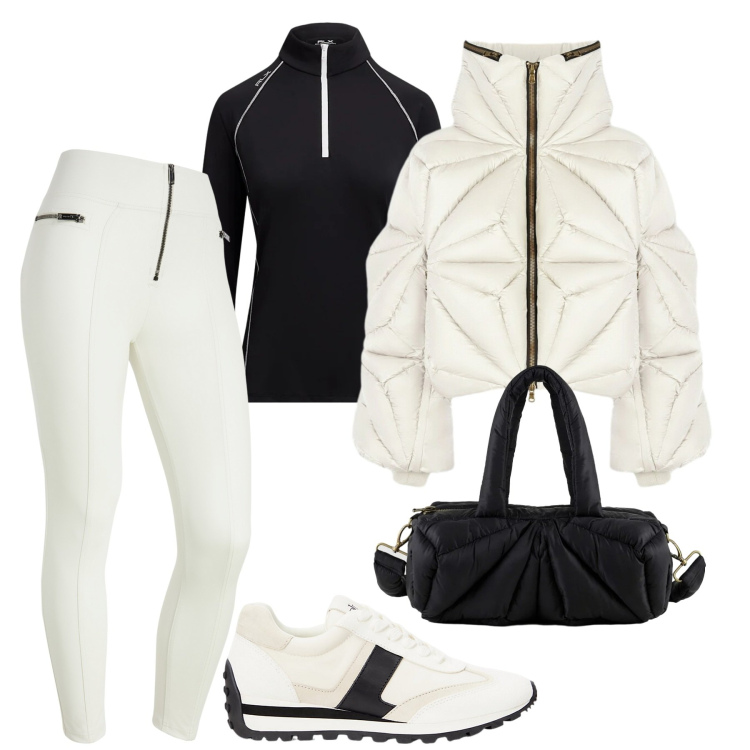 Outfit donna - Weekend. Stile Casual chic per Tutti i giorni. Abbinamento con pantaloni skinny, sneakers, pullovers, piumini, borse a mano.