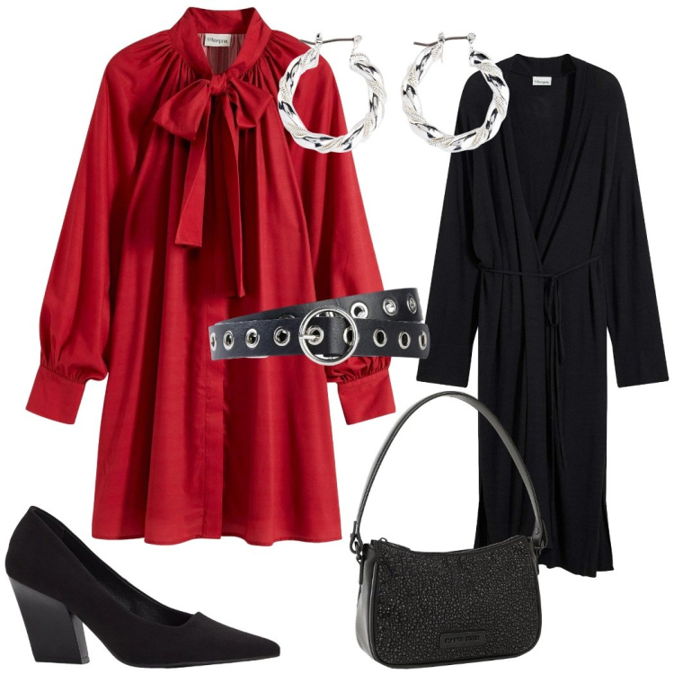 Outfit donna - Total look #2299815. Stile Romantica per Serata fuori. Abbinamento con vestiti, orecchini, décolleté, borse a mano, cappotti, cinture.