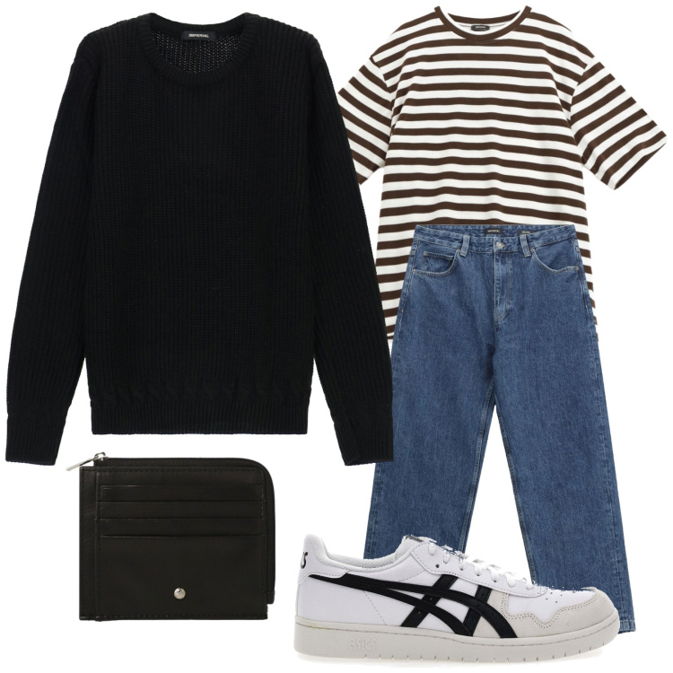 Outfit uomo - Buondì. Stile Casual per Tutti i giorni. Abbinamento con t-shirt, maglieria, jeans, portafogli, sneakers.