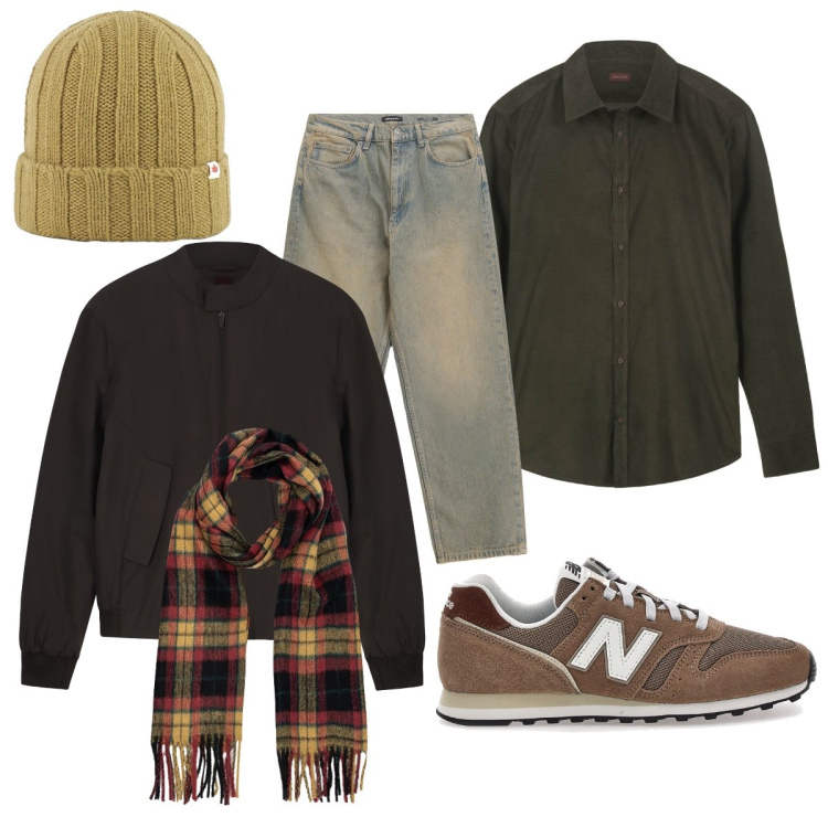 Outfit uomo - Per tutto il giorno. Stile Urban per Tutti i giorni. Abbinamento con jeans, cappelli, sciarpe, sneakers, bomber, camicie.