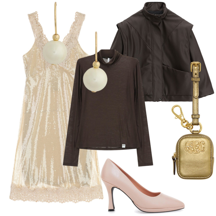 Outfit donna - Che serata chic glam e pure sexy. Stile Glamour per Serata fuori. Abbinamento con maglieria, blazer, vestiti midi/longuette, orecchini, pochette, décolleté.