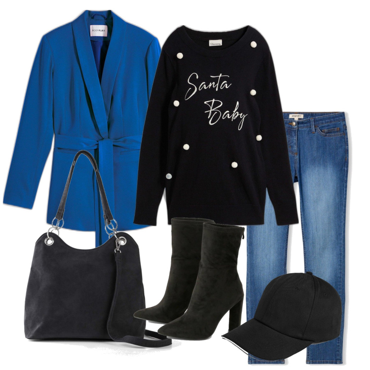 Outfit femme - Décembre. Style Tendance pour Tous les jours. Assortir avec blazers, jean skinny, pulls, sacs à main, chapeaux, bottines.