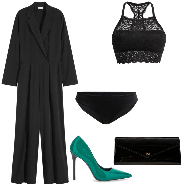 Outfit donna - Intimo sexy. Stile Sexy per Serata fuori. Abbinamento con reggiseni, culotte, tute, pochette, décolleté.