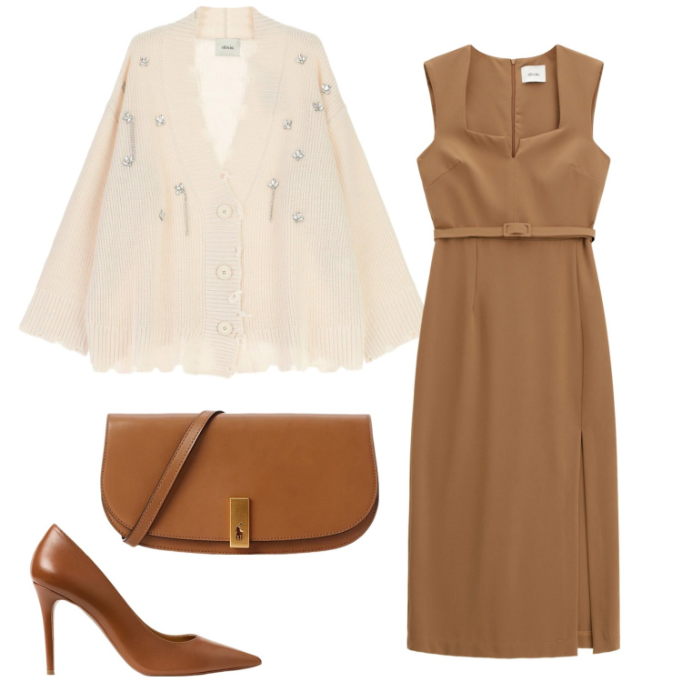 Outfit donna - Maglione morbido, cuore caldo. Stile Glamour per Serata fuori. Abbinamento con vestiti midi/longuette, cardigans, clutch, décolleté.