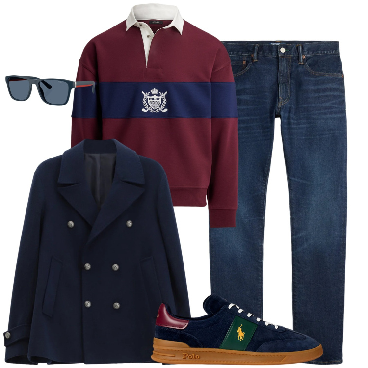 Outfit uomo - La felpa Ralph Lauren. Stile Casual per Tutti i giorni. Abbinamento con cappotti, sneakers, occhiali da sole, felpe, jeans.