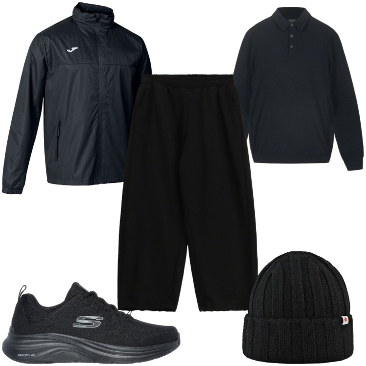 Outfit uomo - Total look #2300610. Stile Trendy per Tutti i giorni. Abbinamento con pantaloni, cappelli, sneakers, giacche, maglieria.
