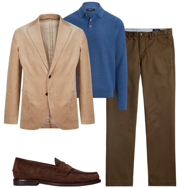 Outfit uomo - City. Stile Urban per Tutti i giorni. Abbinamento con scarpe stringate, pantaloni chino, maglieria, giacche.