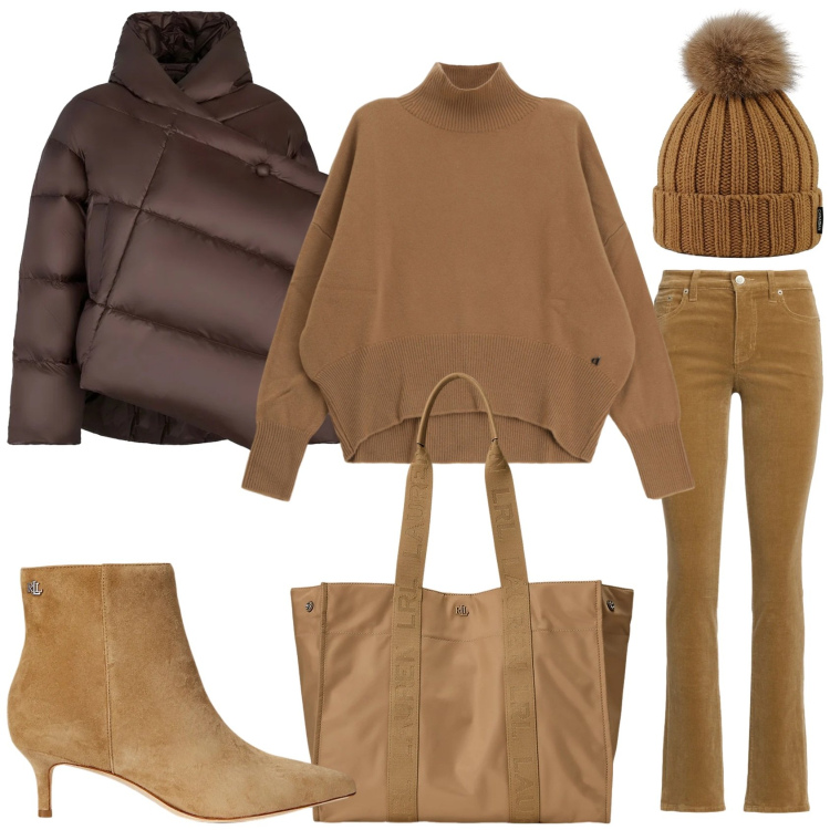 Outfit donna - Arrivato il freddo invernale. Stile Casual chic per Tutti i giorni. Abbinamento con maglieria, pantaloni, borse tote, stivaletti, berretti, blazer.
