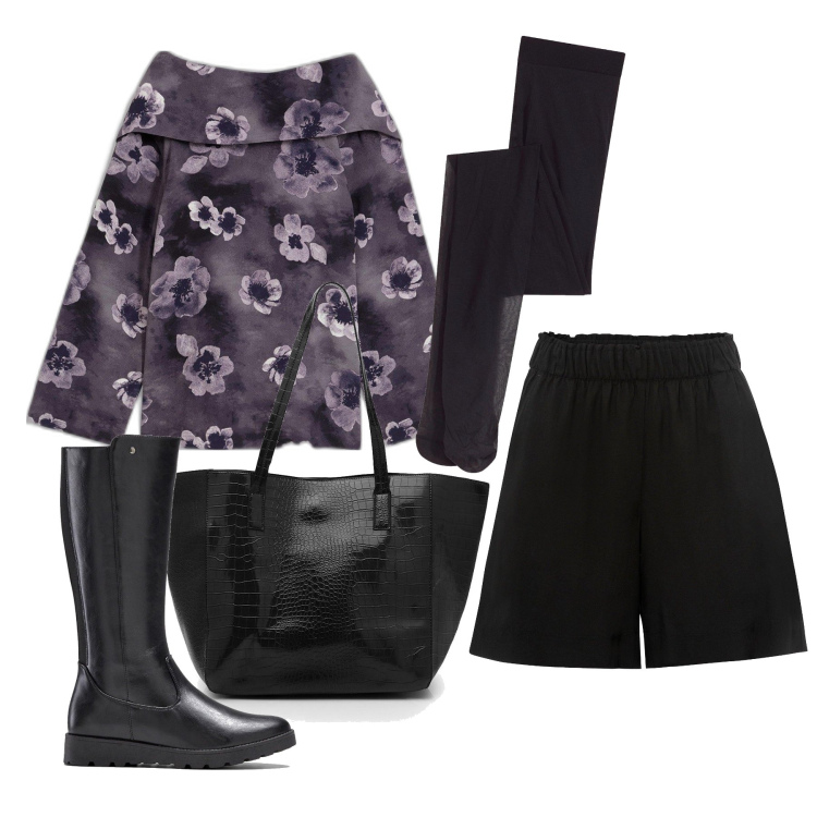 Outfit femme - Décembre. Style Glamour pour Tous les jours. Assortir avec short, bottes, combishort, jeans, collants, sacs tote.