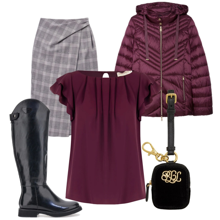 Outfit donna - Cortina. Stile Bon Ton per Tutti i giorni. Abbinamento con gonne longuette, top, pochette, stivali, piumini.