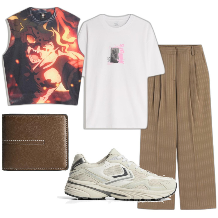 Outfit hombre - Urban #5897. Estilo Urban para Todos los días. Combinación con chalecos, pantalones, carteras, camiseta, sneakers.