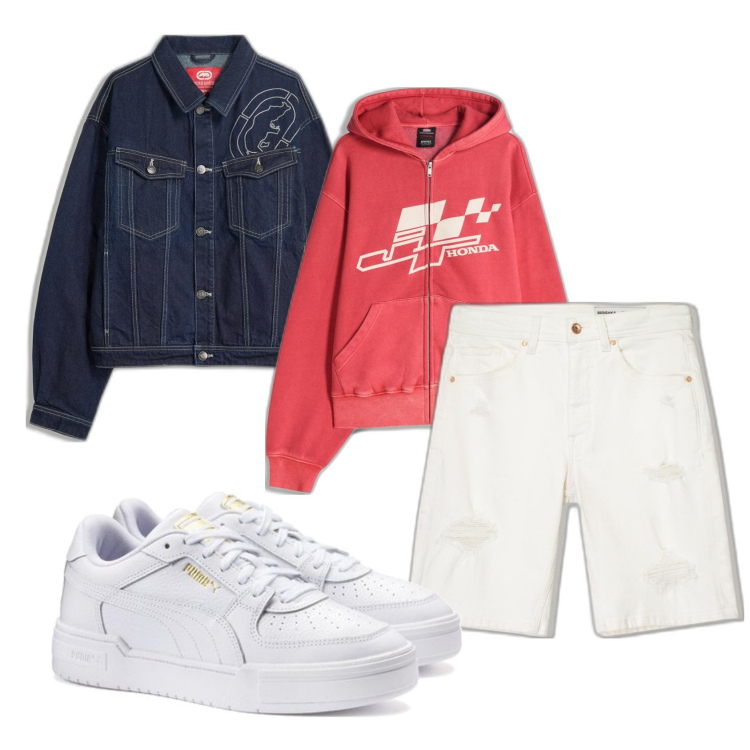 Outfit hombre - Urban #5900. Estilo Urban para Todos los días. Combinación con sneakers, bermudas, chaquetas, sudaderas con capucha.