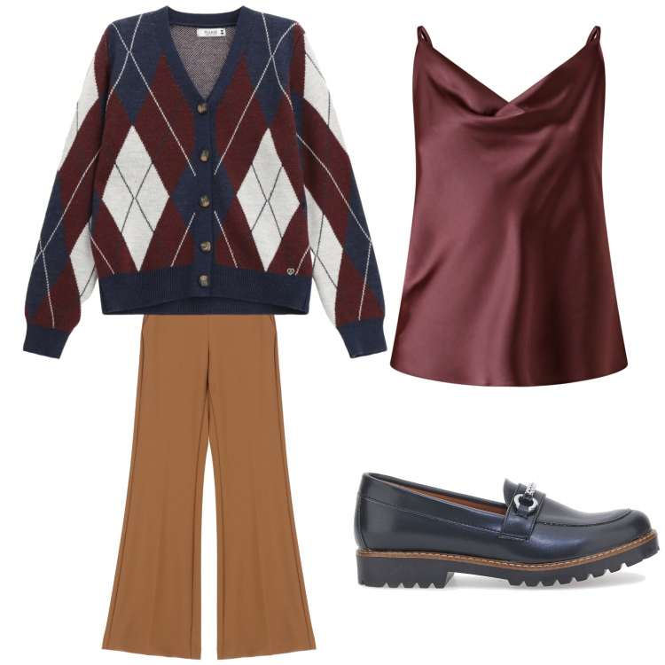 Outfit donna - Total look #2300896. Abbinamento con cardigans, canottiere, pantaloni, mocassini.