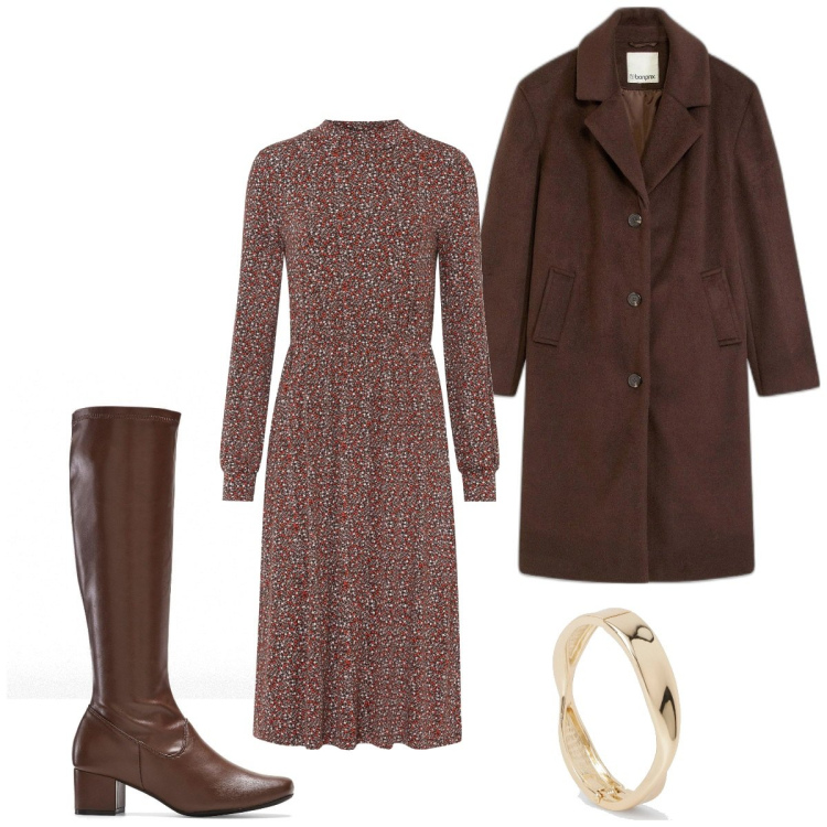 Outfit femme - Basique #6532. Style Basique pour Tous les jours. Assortir avec robes mi-longues/au genou, bottes, manteaux, bracelets.