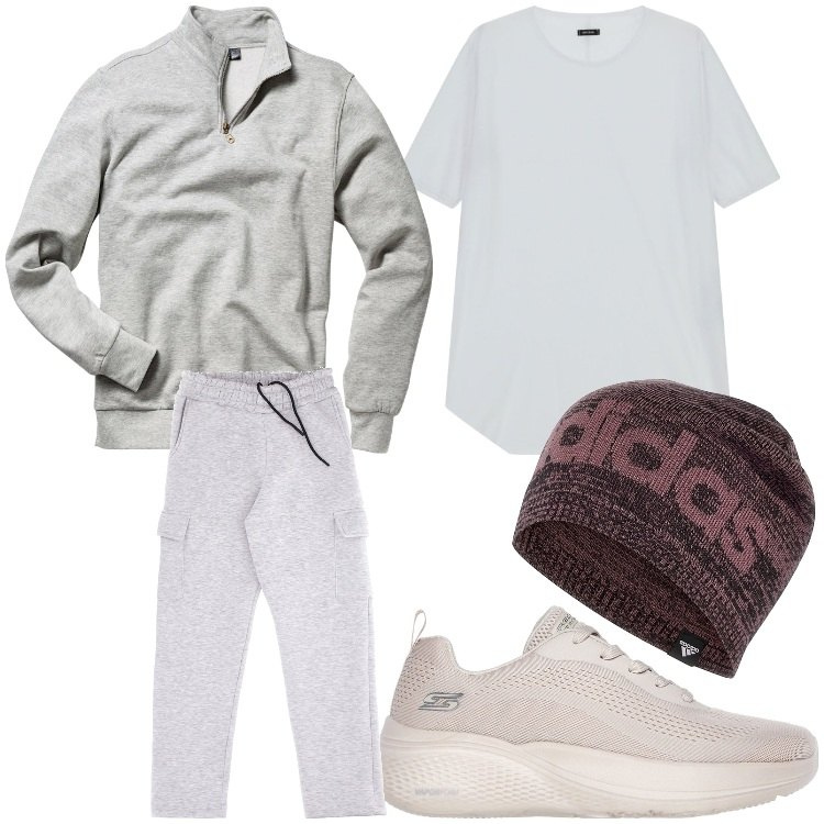 Outfit uomo - Corsetta. Stile Casual per Sport. Abbinamento con felpe, t-shirt, sneakers, berretti, pantaloni cargo.