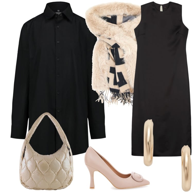 Outfit donna - Cena della domenica. Stile Bon Ton per Serata fuori. Abbinamento con orecchini, borse tote, vestiti lunghi, cappe, camicie, décolleté.