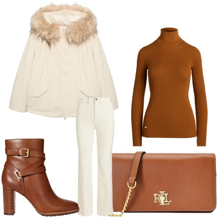 Outfit donna - Il mio stile. Stile Chic per Ufficio. Abbinamento con stivaletti, borse a mano, maglieria, pantaloni, piumini.