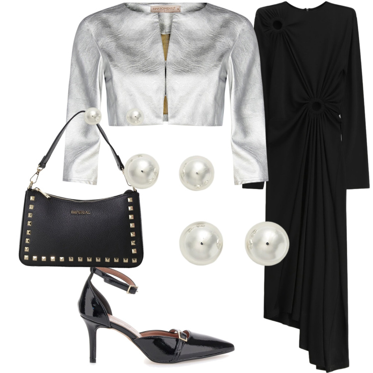 Outfit donna - Le perle elegantissime. Stile Chic per Serata fuori. Abbinamento con bolero, vestiti lunghi, pochette, orecchini, décolleté.