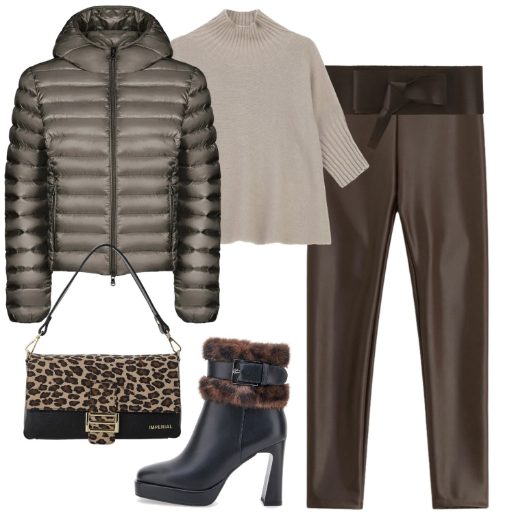 Outfit donna - Dicembre. Stile Urban per Tutti i giorni. Abbinamento con borse a spalla, maglieria, cinture, pantaloni skinny, bomber, stivaletti.