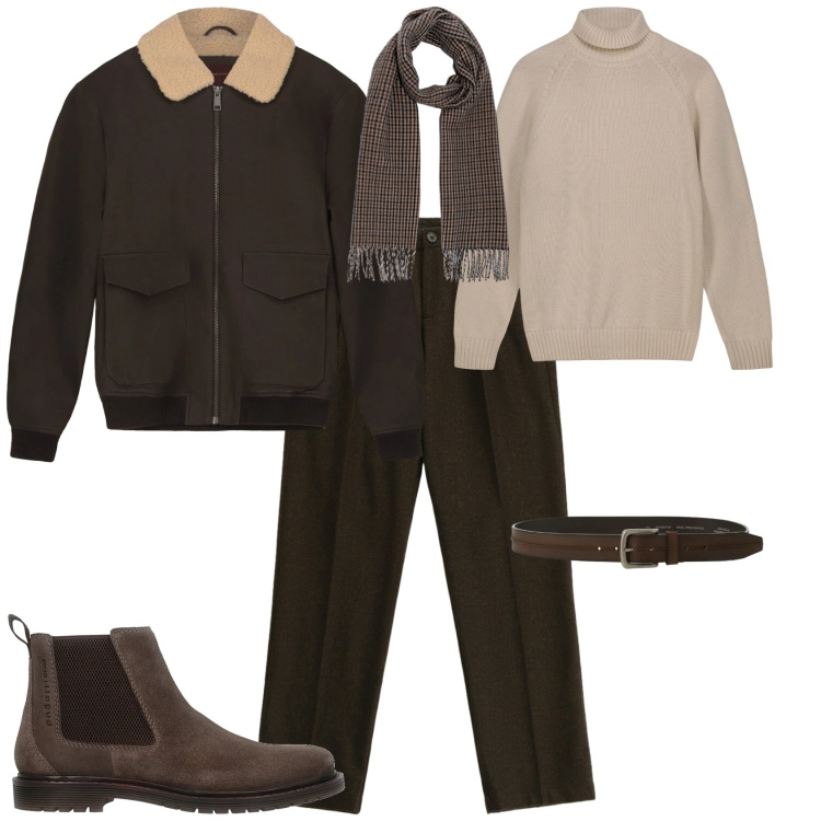 Outfit uomo - Trendy per ogni giorno. Stile Trendy per Tutti i giorni. Abbinamento con pantaloni, cinture, stivali e stivaletti, sciarpe, pullovers, bomber.