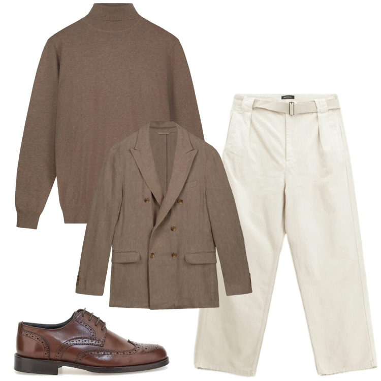 Outfit uomo - Total look #2301340. Stile Trendy per Serata speciale. Abbinamento con pantaloni, giacche, maglieria, scarpe stringate.
