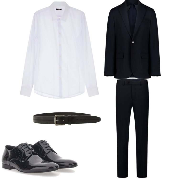 Outfit uomo - Elegantissimo. Stile Business/Elegante per Cerimonia. Abbinamento con camicie, cinture, scarpe stringate, abiti.
