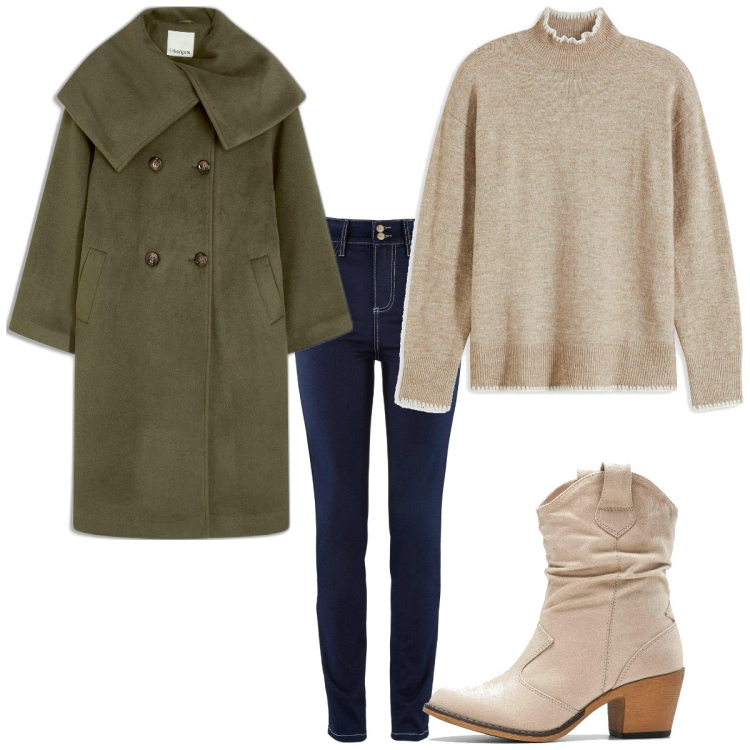 Outfit femme - Basique #6541. Style Basique pour Tous les jours. Assortir avec pulls, bottines texanes, jeans, manteaux.