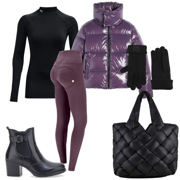 Outfit donna - Total look #2301496. Stile Casual chic per Tutti i giorni. Abbinamento con pantaloni skinny, piumini, guanti, borse tote, stivaletti, pullovers.