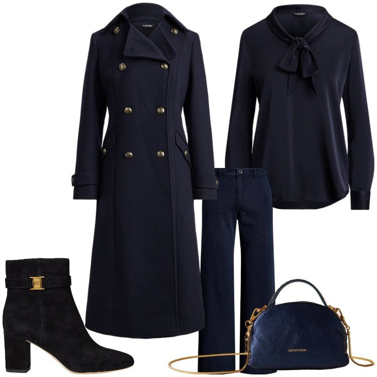 Outfit donna - Oroblu. Stile Chic per Serata fuori. Abbinamento con borse a mano, pantaloni, camicie, stivaletti, cappotti.