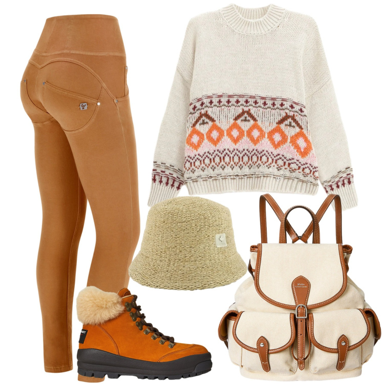 Outfit donna - Maglione morbido, cuore caldo. Stile Casual per Tutti i giorni. Abbinamento con maglieria, pantaloni skinny, zaini, stivaletti, cappelli.