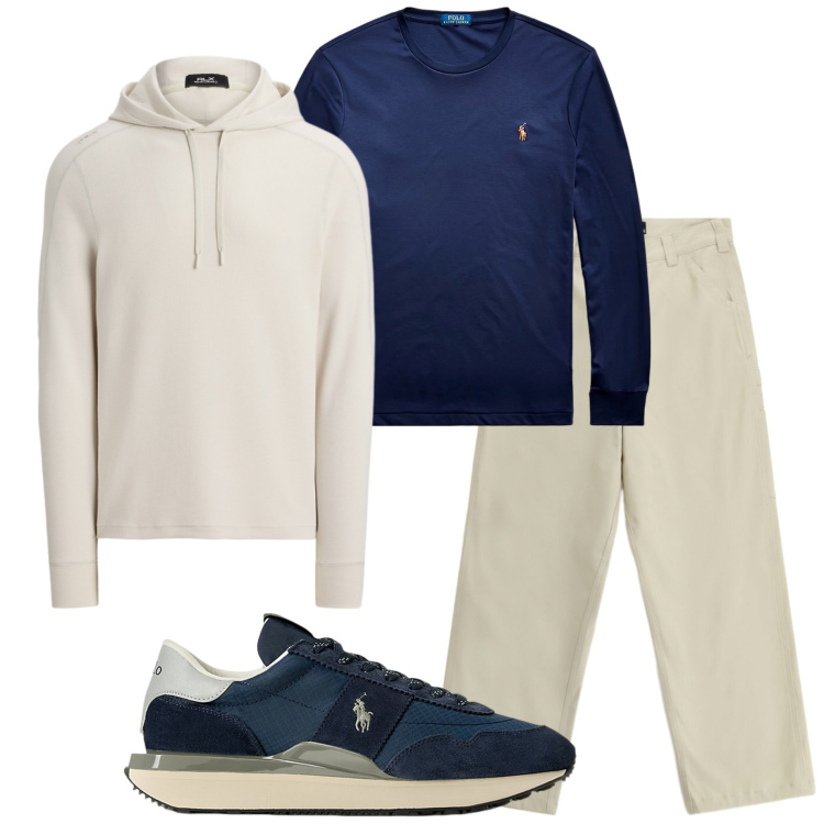 Outfit uomo - Casual style. Stile Casual per Tutti i giorni. Abbinamento con pantaloni, t-shirt, sneakers, felpe con cappuccio.