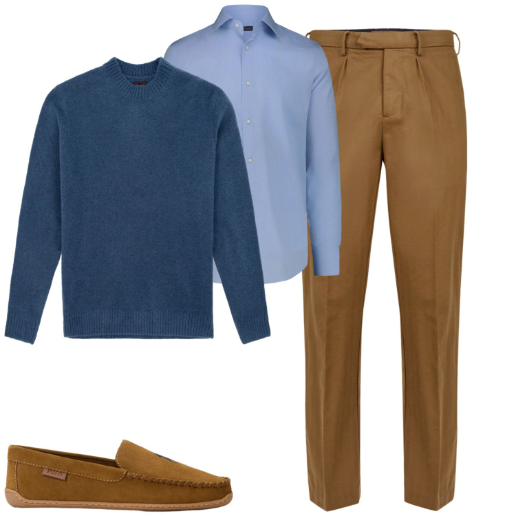 Outfit uomo - Dicembre. Stile Urban per Tutti i giorni. Abbinamento con scarpe stringate, pantaloni, camicie, maglieria.
