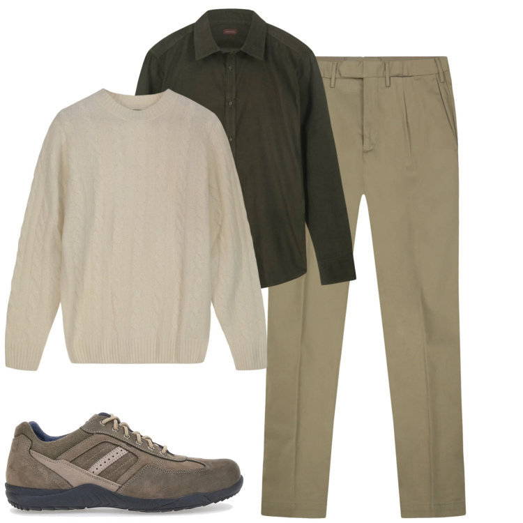 Outfit uomo - Sage. Stile Urban per Tutti i giorni. Abbinamento con scarpe stringate, pantaloni, camicie, maglieria.