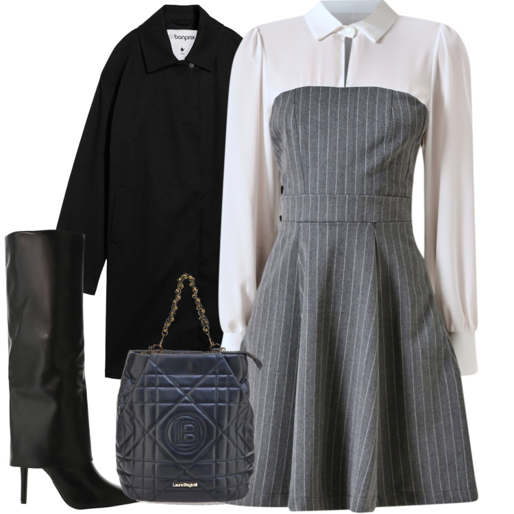 Outfit donna - City. Stile Urban per Tutti i giorni. Abbinamento con trench, vestiti corti, stivali, zaini.